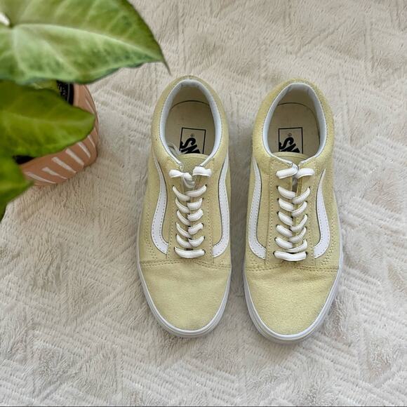 Vans Shoes - Vans Old Skool Pastel Yellow Suede Lace-Up Sneakers